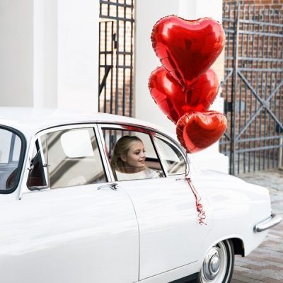 CORAZÓN DE GLOBO DE ALUMINIO, 45 CM, ROJO