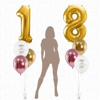 Montaje globos – 2 Números+látex (altura suelo)