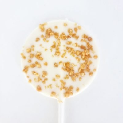 Piruleta Chocolate Blanco Personalizada + Topping + imagen comestible (incluye bolsa individual)