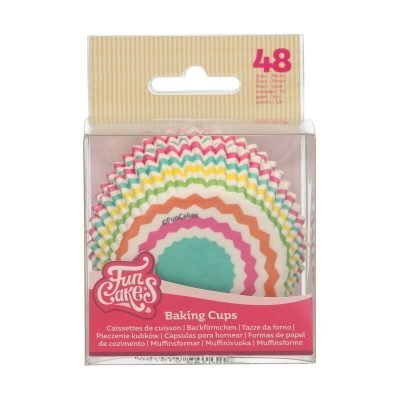 FunCakes Cápsulas para Hornear Colourful Chevron 48u