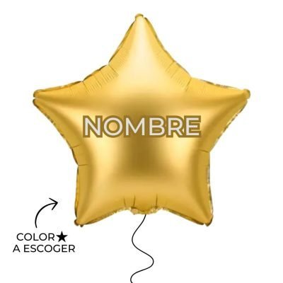 Conjunto Globo Estrella 48 cm + Nombre