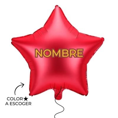 Conjunto Globo Estrella 48 cm + Nombre