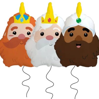 Conjunto Globos Helio – 3 Reyes Magos (52 x 65 cm/Cara)