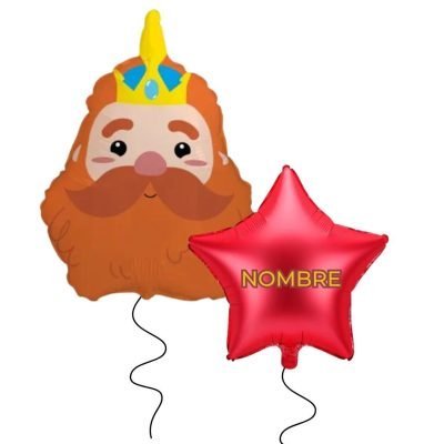 Conjunto Globos Helio – Gaspar 52 x 65 cm + Estrella 48 cm
