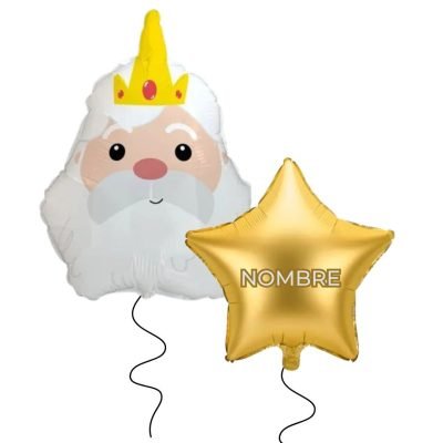 Conjunto Globos Helio – Melchor 52 x 65 cm + Estrella 48 cm