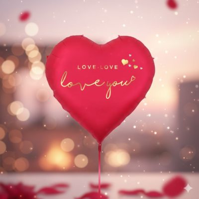 Globo Corazón Rojo 45cm + Helio
