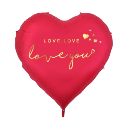 Globo Corazón Rojo 45cm + Helio