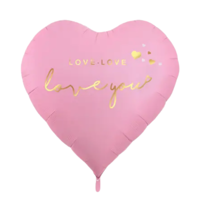 Globo Corazón Rosa 45cm + Helio